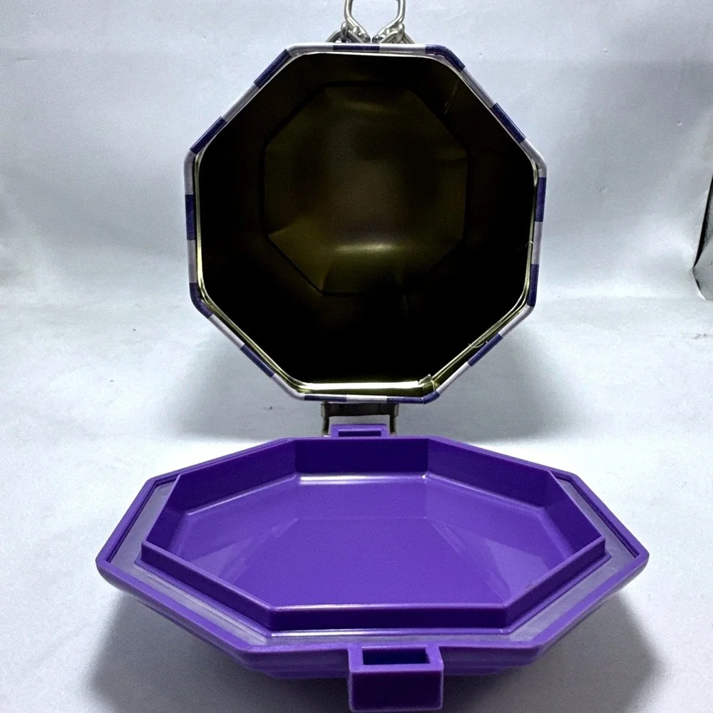 Penguin Canister Purple Lid‎ Metal Kitchen Storage Container Decor